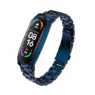 For Xiaomi Mi Band 6 / 5 / 4 / 3 Mijobs Three Beads Metal GT Stainless Steel Watch Band(Blue) - 1