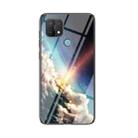 For OPPO A15 Starry Sky Painted Tempered Glass TPU Shockproof Protective Case(Bright Star) - 1