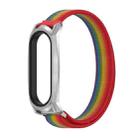 For Xiaomi Mi Band 6 / 5 / 4 / 3 Mijobs GT Nylon Loop Watch Band(Rainbow Silver) - 1