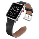 Small Waist Leather Watch Band For Apple Watch Series 8&7 41mm / SE 2&6&SE&5&4 40mm / 3&2&1 38mm(Black) - 1