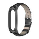 For Xiaomi Mi Band 6 / 5 / 4 / 3 Mijobs GT First Layer Cowhide Watch Band(Oil Black+Black) - 1
