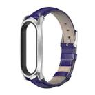 For Xiaomi Mi Band 6 / 5 / 4 / 3 Mijobs GT First Layer Cowhide Watch Band(Bamboo Joint Blue+Silver) - 1