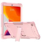For iPad 10.2 2021 / 2020 / 2019 Silicone + PC Shockproof Protective Case with Holder(Rose Gold) - 1