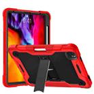 For iPad Pro 11 inch Silicone PC Shockproof Tablet Case with Holder (Red + Black) - 1