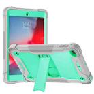 Silicone + PC Shockproof Protective Case with Holder For iPad mini (2019) / mini 4(Gray + Green) - 1