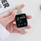 Three-beads Steel Watch Band For Apple Watch Ultra 49mm&Watch Ultra 2 49mm / Series 9&8&7 45mm / SE 3&SE 2&6&SE&5&4 44mm / 3&2&1 42mm (Gold + Silver) - 1