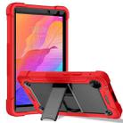 For Huawei MatePad T8 Silicone + PC Shockproof Protective Case with Holder(Red + Black) - 1