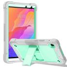 For Huawei MatePad T8 Silicone + PC Shockproof Protective Case with Holder(Gray + Green) - 1