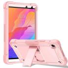 For Huawei MatePad T8 Silicone + PC Shockproof Protective Case with Holder(Rose Gold) - 1