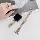 Seven-beads Steel Watch Band For Apple Watch Series 9&8&7 41mm / SE 3&SE 2&6&SE&5&4 40mm / 3&2&1 38mm(Silver Gold) - 2