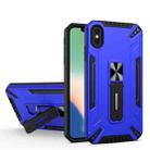 War-god Armor TPU + PC Shockproof Magnetic Protective Case with Folding Holder For iPhone XS Max(Dark Blue) - 1