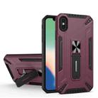 War-god Armor TPU + PC Shockproof Magnetic Protective Case with Folding Holder For iPhone XS Max(Wine Red) - 1