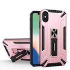 War-god Armor TPU + PC Shockproof Magnetic Protective Case with Folding Holder For iPhone XS Max(Rose Gold) - 1