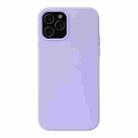 For iPhone 13 mini Solid Color Liquid Silicone Shockproof Protective Case (Light Purple) - 1