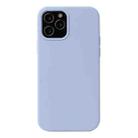 For iPhone 13 mini Solid Color Liquid Silicone Shockproof Protective Case (Lilac Purple) - 1