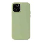 For iPhone 13 mini Solid Color Liquid Silicone Shockproof Protective Case (Matcha Green) - 1