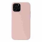 For iPhone 13 mini Solid Color Liquid Silicone Shockproof Protective Case (Sand Pink) - 1