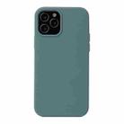 For iPhone 13 mini Solid Color Liquid Silicone Shockproof Protective Case (Pine Green) - 1