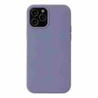 For iPhone 13 mini Solid Color Liquid Silicone Shockproof Protective Case (Lavender Grey) - 1