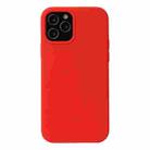 For iPhone 13 mini Solid Color Liquid Silicone Shockproof Protective Case (Red) - 1