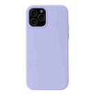 For iPhone 13 Solid Color Liquid Silicone Shockproof Protective Case(Light Purple) - 1