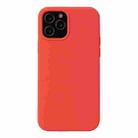 For iPhone 13 Solid Color Liquid Silicone Shockproof Protective Case(Coral Red) - 1