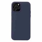 For iPhone 13 Solid Color Liquid Silicone Shockproof Protective Case(Midnight Blue) - 1