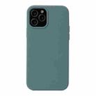 For iPhone 13 Pro Solid Color Liquid Silicone Shockproof Protective Case (Pine Green) - 1