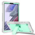 For Samsung Galaxy Tab A7 Lite T225/T220 Silicone + PC Shockproof Protective Case with Holder(Gray + Green) - 1