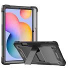 For Samsung Galaxy Tab S6 Lite Silicone + PC Shockproof Protective Case with Holder(Black) - 1