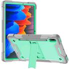 For Samsung Galaxy Tab S8 / Galaxy Tab S7 Silicone + PC Shockproof Protective Case with Holder(Gray + Green) - 1