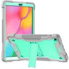 For Samsung Galaxy Tab A 10.1 (2019) Silicone + PC Shockproof Protective Case with Holder(Gray + Green) - 1