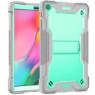For Samsung Galaxy Tab A 10.1 (2019) Silicone + PC Shockproof Protective Case with Holder(Gray + Green) - 2