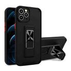 For iPhone 11 Pro Max Dual-color Skin Feel TPU + PC Magnetic Shockproof Case with Invisible Holder (Black) - 1
