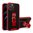 For iPhone 11 Pro Max Dual-color Skin Feel TPU + PC Magnetic Shockproof Case with Invisible Holder (Red) - 1