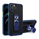 Dual-color Skin Feel TPU + PC Magnetic Shockproof Case with Invisible Holder For iPhone 12 mini(Royal Blue) - 1