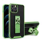 Dual-color Skin Feel TPU + PC Magnetic Shockproof Case with Invisible Holder For iPhone 12 Pro Max(Grass Green) - 1