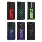 For Samsung Galaxy S21+ 5G Dual-color Skin Feel TPU + PC Magnetic Shockproof Case with Invisible Holder(Black) - 2