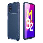 For Samsung Galaxy M32 (india) Carbon Fiber Texture Shockproof TPU Case(Blue) - 1
