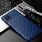 For Samsung Galaxy M32 (india) Carbon Fiber Texture Shockproof TPU Case(Blue) - 2