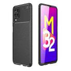 For Samsung Galaxy M32 (india) Carbon Fiber Texture Shockproof TPU Case(Black) - 1