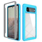 For Google Pixel 6 Starry Sky Solid Color Series Shockproof PC + TPU Case(Light Blue) - 1