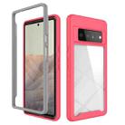 For Google Pixel 6 Pro Starry Sky Solid Color Series Shockproof PC + TPU Case(Rose Red) - 1