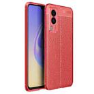 For vivo v21e 5G Litchi Texture TPU Shockproof Case(Red) - 1