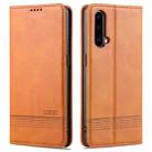 For OnePlus Nord CE 5G AZNS Magnetic Calf Texture Horizontal Flip Leather Case with Card Slots & Holder & Wallet(Light Brown) - 1