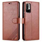 For Xiaomi Poco M3 Pro 5G / Redmi Note 10 5G AZNS Sheepskin Texture Horizontal Flip Leather Case with Holder & Card Slots & Wallet(Brown) - 1