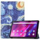 For Lenovo Qitian K10 TB-X6C6F / TB-X6C6X / TB-X6C6NBF Custer Painted TPU Smart Tablet Leather Case with Sleep / Wake-up Function & 3-Fold Holder(Starry Sky) - 1