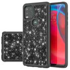 For Motorola Moto G Stylus 5G Glitter Powder Contrast Skin Shockproof Silicone + PC Protective Case(Black) - 1