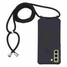For Samsung Galaxy S21 FE Candy Colors TPU Protective Case with Lanyard(Black) - 1