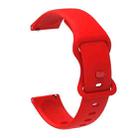 20mm For Garmin Venu / Samsung Galaxy Watch Active 2 Universal Inner Back Buckle Perforation Silicone Watch Band(Red) - 1